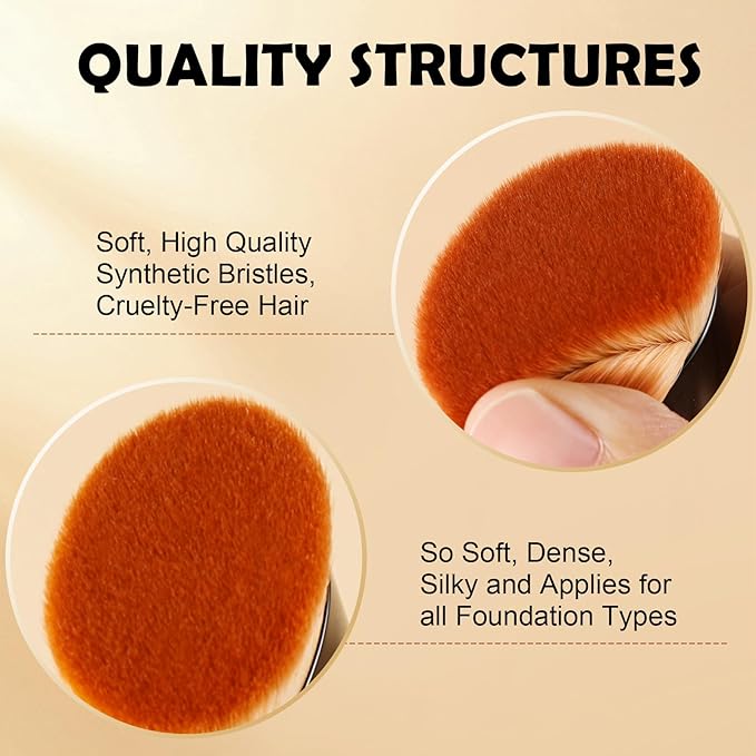 Flat Top Kabuki Foundation Brush,Professional Makeup Brush for Liquid Foundation,Make up Blending Brush for Liquid, Cream, and Powder(Black)