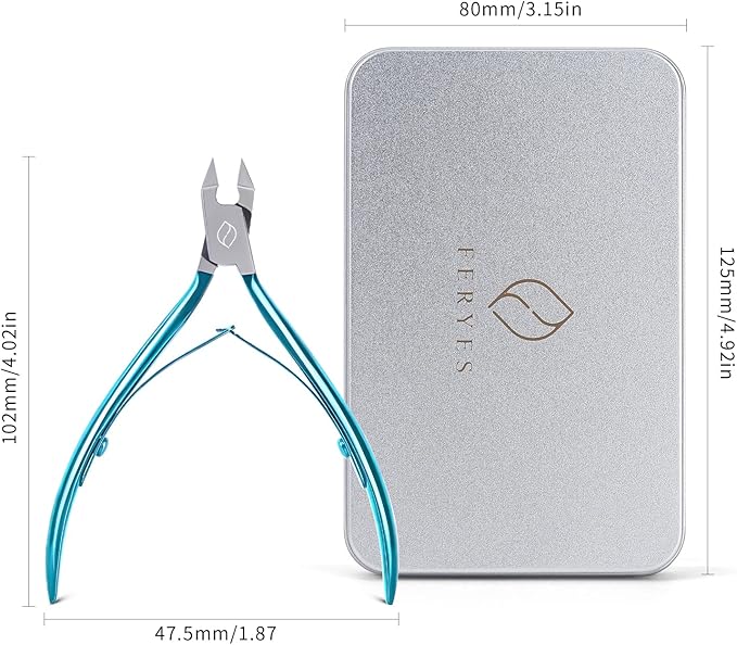 FERYES Toenail Clipper Straight Blade for Ingrown and Thick Nails - Stainless Steel and Sharp Pointed Tip Ingrown Nail Clipper – Wide Jaw Toe Nail Cutter Podiatry Tool Peacock Green