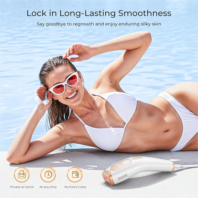 Laser Hair Removal, IPL Laser Hair Removal for Women and Men Permanent, Hair Removal Device with 3.0 IPL Red Light Wave, Home Laser Hair Removal Device for Facial Legs Armpits Bikini Body Use