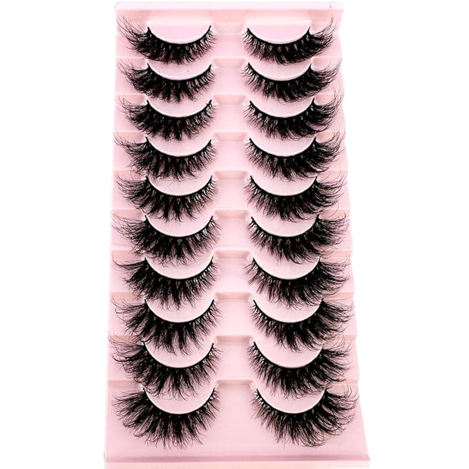 HBZGTLAD Soft Mink Eyelashes 3D Curl Winged End Eye Elongated Fake Lashes Thick Handmade Natural False Eyelash Messy Cross Lash Wholesale (QY-2#)