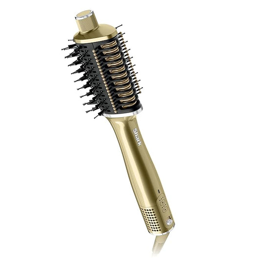 Shark Glossi 2-in-1 Hot Tool and Air Glosser, Ultra-Fast, Ultra-Glossy Blowouts at-Home, Heat-Controlled Ceramic, Curly, Coily, and Color Friendly, Liquid Gold, HT302GD