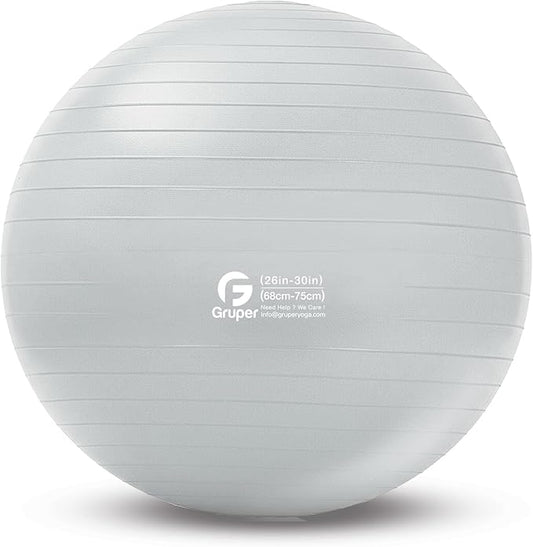 Gruper Yoga and Pilates Ball,4 Sizes Gym Ball for Fitness, Yoga, Workout, Pregnancy and Physical Therapy,Quick Pump Included,Great as Yoga Ball Chair for Office or Home Gym Equipment