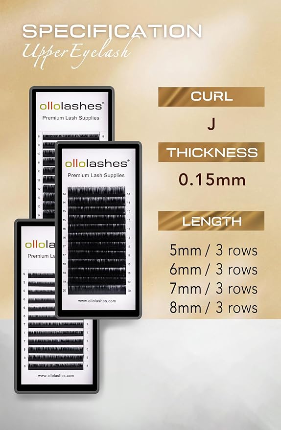 Eyelash Extension B C CC D J Curl Mix 5-20mm 0.03 0.05 0.07 0.15 Super Matte Classic Lash Extensions Professional Supplies for Lash Techs (CC-0.05, 5-8mm)