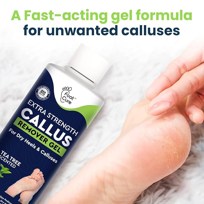 Callus Remover for Feet with Extra Strength Gel & Foot Pumice Stone Set - Easy Way to Remove Hard Calluses & Dead Skin Build-Up - Professional At-Home Foot Care for Men & Women - Made in the USA