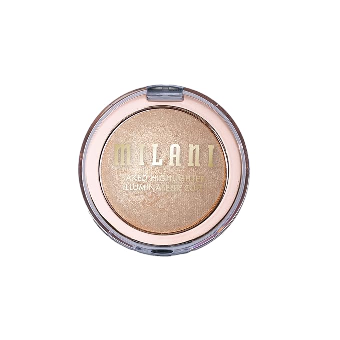 Milani Baked Highlighter - Long-Lasting Powder for Natural Radiant Glow- Buildable & Blendable Face Makeup with Lit-From-Within Finish- Vegan, Cruelty-Free & Talc-Free, Made in Italy, Champagne D'oro