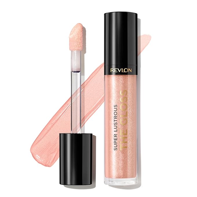Revlon Super Lustrous Lip Gloss, Non-Sticky, Hydrating, High Shine Finish, 205 Snow Pink, 0.13 oz