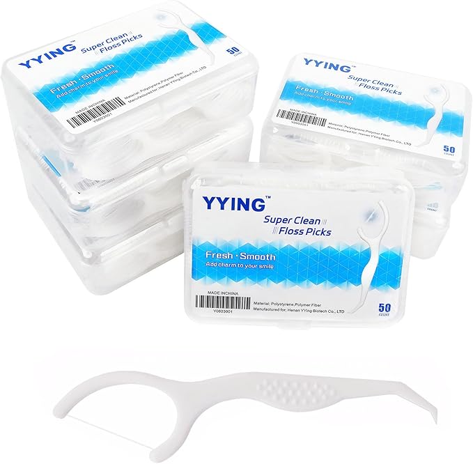 Dental Floss Picks 300 Count,Travel Floss Picks Extra Strong Flosser Professional Tooth Picks Flossers with Portable Case,Toothpicks Floss Sticks for Teeth Cleaning and Oral Care,Unscented