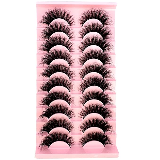 HBZGTLAD Soft Mink Eyelashes 3D Curl Winged End Eye Elongated Fake Lashes Thick Handmade Natural False Eyelash Messy Cross Lash Wholesale (WF24#)