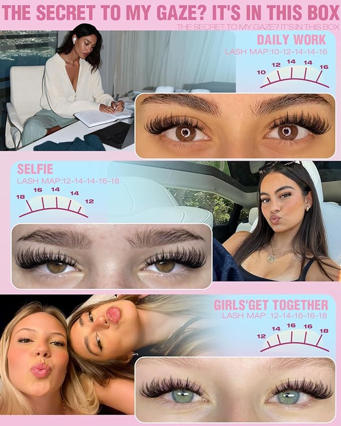 TNFVLONEINS Natural Lash Clusters Wispy Clusters Eyelash Extensions Fluffy Eyelash Clusters Spikes Individual Lashes 10-18MM Spider Lashes Clusters C-Curly Fairy Lash Extension