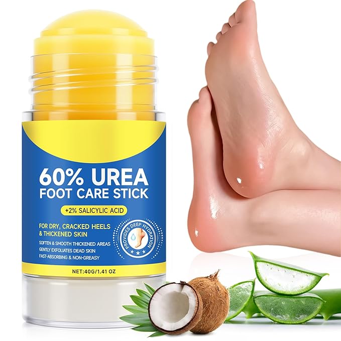60% Urea Foot Cream Stick with 2% Salicylic Acid,Foot Care Cream Moisturizer for Dry Cracked Feet, Knees, Elbows, Hands,Moisturizes and Hydrates the Dry Skin,Callus Remover&Soften Dead Skin