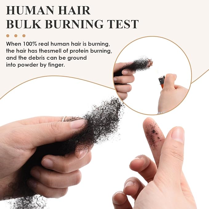 613 Afro Kinkys Bulk Human Hair For Twists, Afro Kinky-Curly Human Hair Bulk For Dreadlocks Extensions,Bulk Human Braiding Hair Afro Kinky Twist Extensions Natural And Soft (14 Inch,30g/Pack)