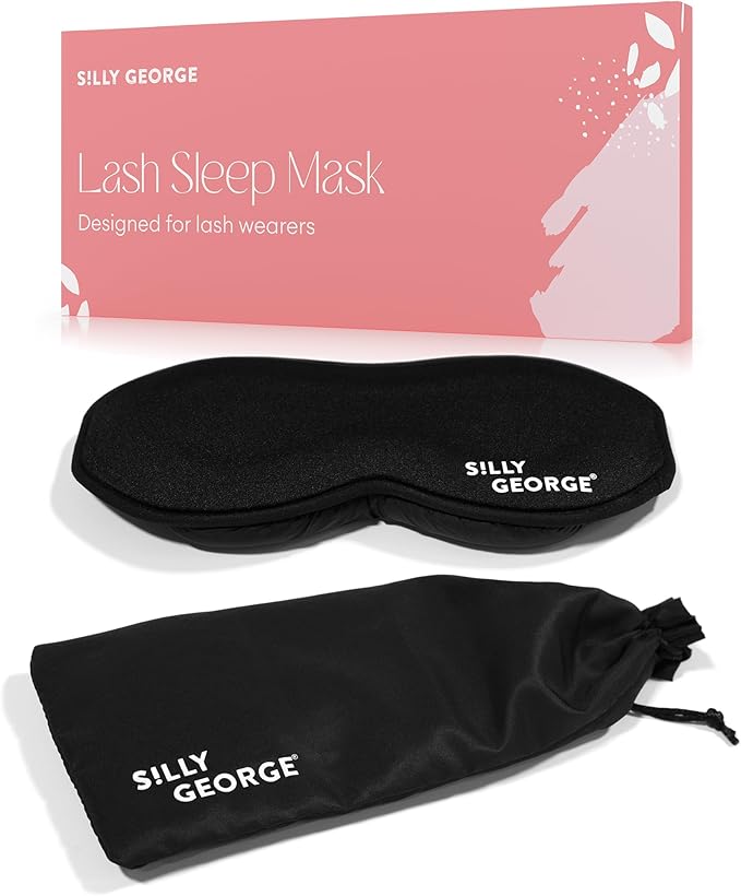 Silly George Lash Sleep Mask - 3D Contoured Blackout Eye Mask for Eyelash Extensions & False Lashes, Memory Foam Sleeping Mask for Women