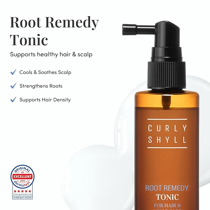 CURLYSHYLL Root Remedy Scalp Tonic | Scalp Cooling & Comfort Care with Botanical Extracts | Lightweight Daily Scalp Essence | 100ml