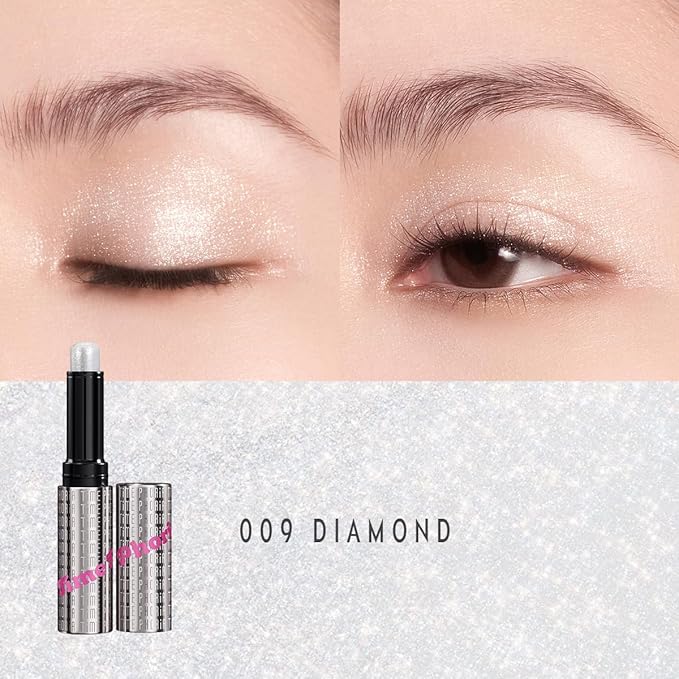 Illumina Jelly Eyeshadow Stick, 009 DiamondI -Moonlit White, High-Impact Sparkle Finish, Cream Texture with Cooling Feel, Long-Lasting Crease-Proof Smudge-Proof Eye Shine, Easy Application