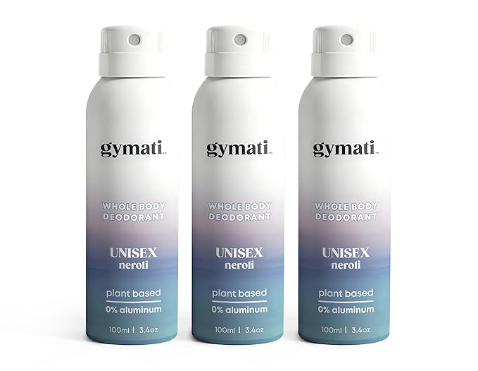Gymati Natural Deodorant Body Spray Aluminum Free - Unisex - Pack of 3