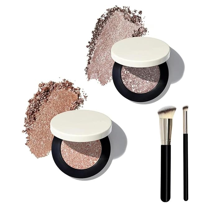 Multicolor Metallic Eyeshadow – Buildable, Dimensional Long-Wear, Shimmering Metallic, Crease-Proof Powder Eyeshadow (A+B)