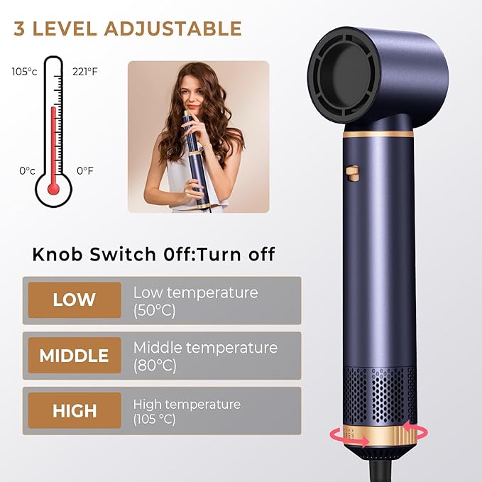 5 in 1 Blow Dryer Brush, Negative Ion Hair Dryer Brush Set Upgrade Hot Air Brush Air Styler Curling Wrap Air Curler, Curling Iron Hair Styling Tools As A Gift for Straight/Curl/Drying/Smoothing