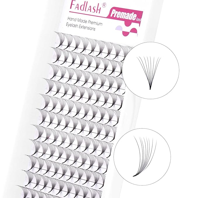 FADLASH Premade Lash Fans C Curl Premade Fans Eyelash Extensions 8D 0.07 Volume Lash Fans Premade Handmade Premade Lash Extensions Fans (8D-0.07C-11mm)