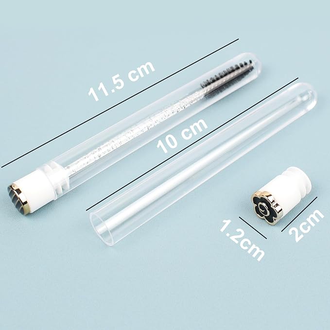 20pcs Mascara Wands Tube Reusable Lash Spoolies Black Classic Eyelash Brush Tubes Spoolies Lash Extension Brushes Applicators Makeup Tools (Black Classic-MIX)