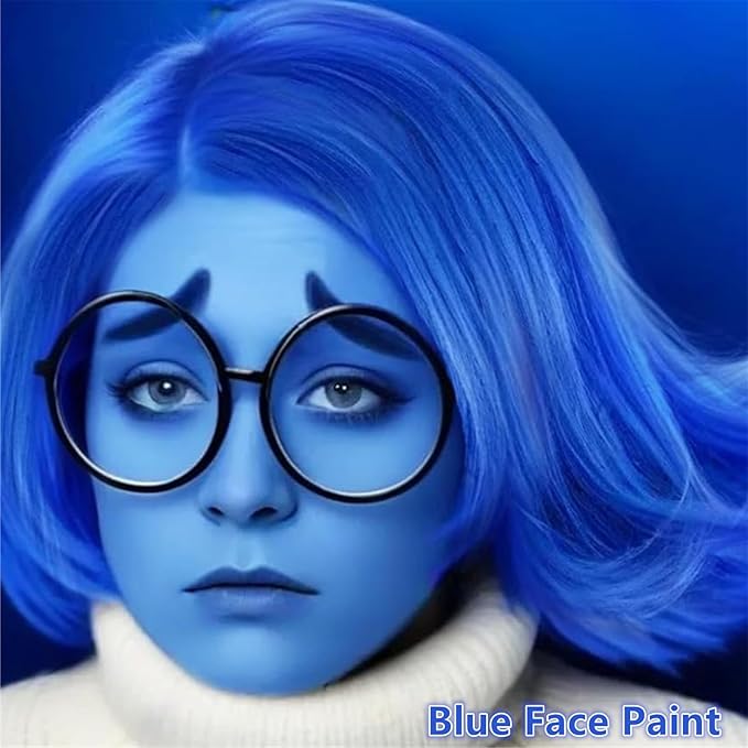 Go Ho Royal Blue Face Paint,Waterproof Cream Blue Face Body Paint for Halloween Cosplay SFX Smurf Mystique Avatar Clown Costume Makeup