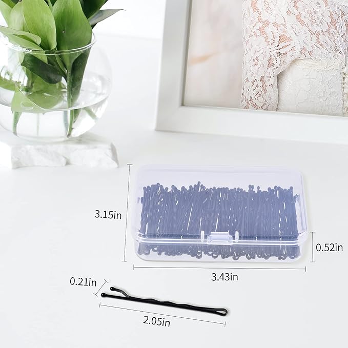 MORGLES 120Pcs Bobby Pins Black, 2Inches Bobby Hair Pins Bulk with Box for Women Girls