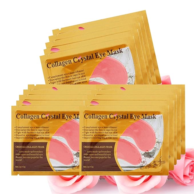 Felico Under Eye Patches, 30PCS Pink Eye Mask, Eye Gel Pads With Collagen Treatment for Reducing Dark Circles, Lighten Wrinkles Anti-Aging Moisturizing, Fine Lines Eye Bags Puffiness Women Men