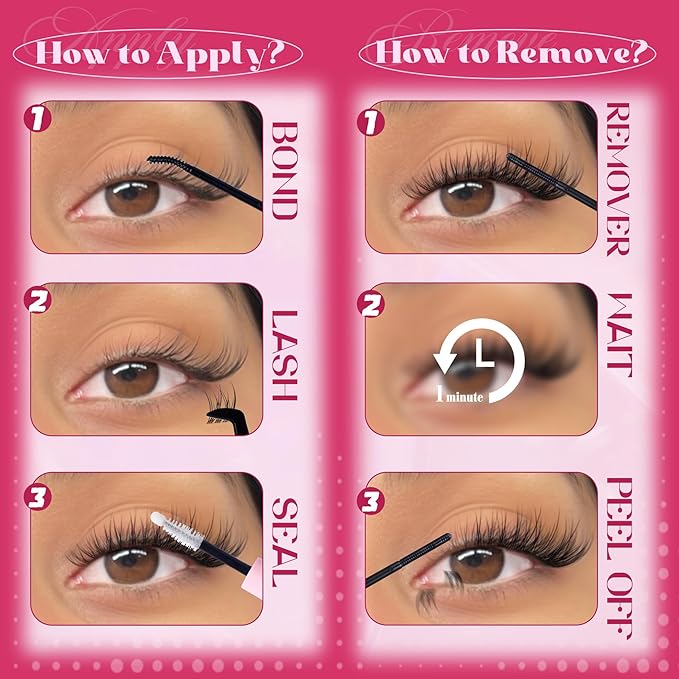Natural Lash Clusters Kit Wispy Eyelash Clusters Clear Band Lashes Clusters CC-Curly Individual Lashes Kit DIY Lash Extension Kit Cluster Eyelash Extension Waterproof Lash Bona and Seal and Remover