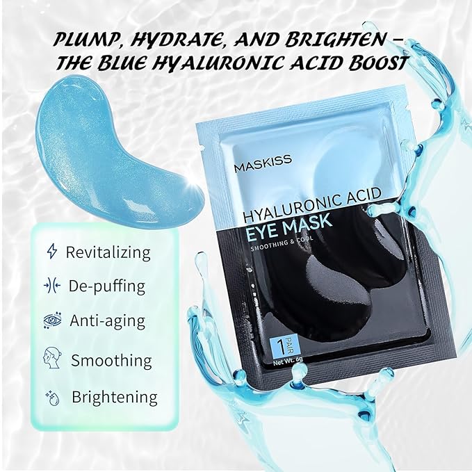 Maskiss Under Eye Patches (30 Pairs), Hyaluronic Acid Eye Masks for Dark Circles Puffy Eyes Undereye Bags, Collagen Eye Patches for Wrinkles and Hydrate, Skin Care Gift for Her