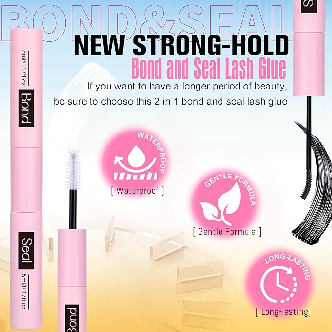 TNFVLONEINS Wispy Lash Clusters Kit Natural Lash Extension Kit C curl Eyelash Extension Kit Short Cluster Eyelash Extensions Soft Individual Lashes Kit Eyelash Clusters with Bond and Seal and Tweezers