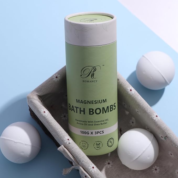 Magnesium Bath Bombs Gift Set – XL Epsom Salt Aromatherapy Shower Bombs for Muscle Recovery, Stress Relief & Post-Workout Relaxation with Lavender & Arnica, Spa Valentines Gift for Women & Men