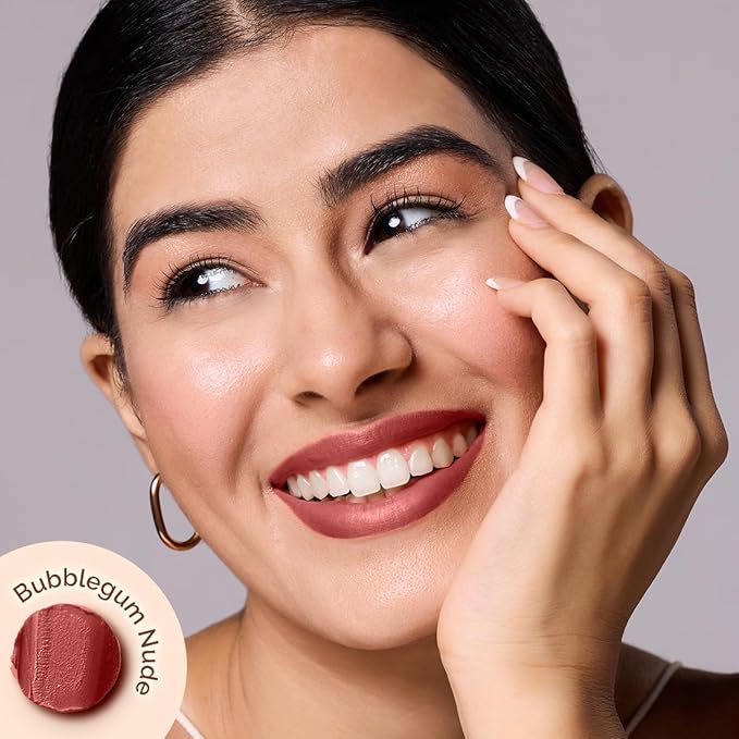 Mamaearth Moisture Matte Lipstick (05 - Bubblegum Nude)| Infused with Vitamin E | 12-Hour Long Stay & 8-Hour Moisture Lock | Cruelty-Free & Smudge-Proof | 0.07 Oz/2g