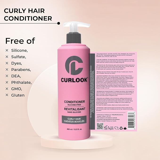 CURLOOK Curly Hair Conditioner | Silicone-Free - 400ml (13.5 oz) | Highly Moisturizing, Strengthens Hair | Made in Canada Curly Hair Products
