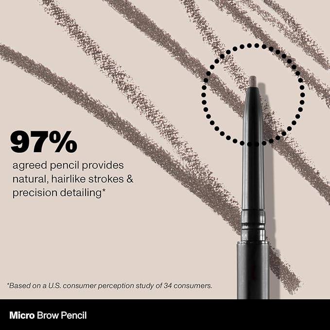 Morphe Micro Dual Eyebrow Pencil - Dual-Ended Brow Pencil Featuring a Retractable, Ultra-Precise, Pointed Tip - Richly Pigmented, Smooth-Gliding, Long-Lasting Wax Formula - Almond (0.003 oz)