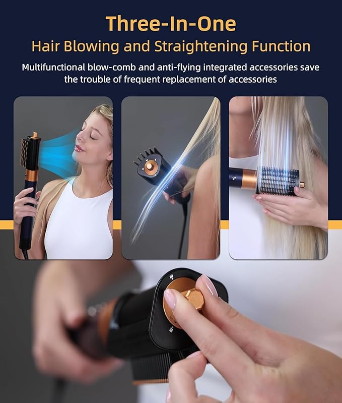 Airwrap Multi Styler,8-in-1 Professional Air Wrap, Air Styler Hair Dryer Brush, with Auto-Wrap Curlers, Hot Air Hair Styler & DryerSet,for Fast Drying, Curling, Straightening & Volumizing