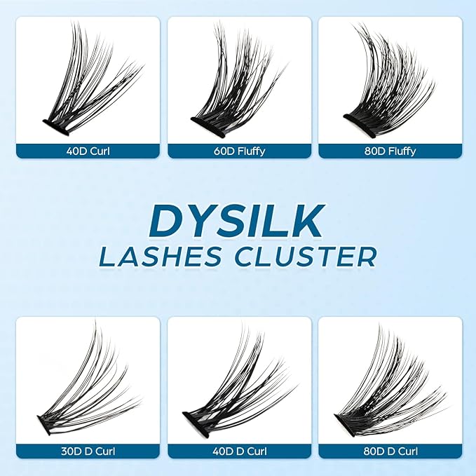 DYSILK Lashes Clusters Individual Lashes - Fluffy Lash Clusters 280pcs DIY Lash Extension Mink Eyelash Clusters Wispy 10-16mm Volume Lash Clusters C Curl Reusable (60D+80D-Fluffy-10-16mm Mix)
