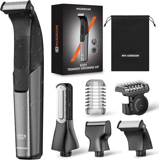 Manscape Body Hair Trimmer for Men - 3-in-1 Electric Shaver, IPX6 Waterproof Wet/Dry Groomer Kit for Chest, Underarms, Pubic & Legs, with USB Recharge Razor