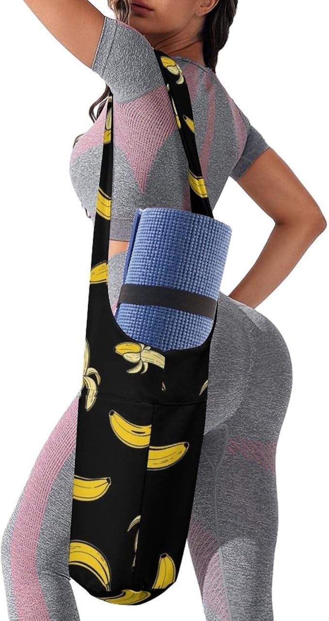 Yoga Mat Bag for Women, Stylish Yoga Mat Tote Sling Carrier Bag, Long Strap Exercise Mats Totes Sport Storage Bag