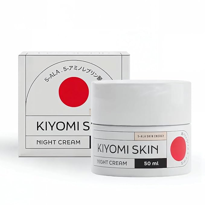 Kiyomi Skin Night Cream - Overnight Facial Cream with 5-ALA, Hyaluronic Acid, Ceramides and Shea Butter - Deep Hydration Over Night Moisturizer for Skin Regeneration - German Made - 1.7 Fl Oz