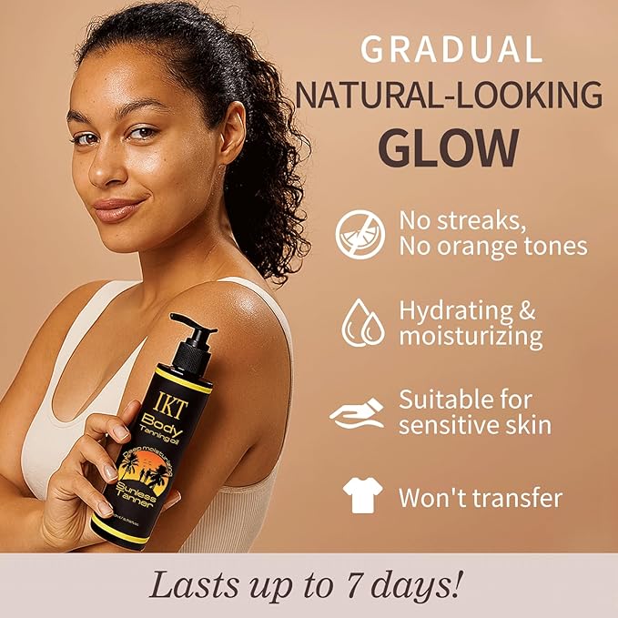PasaRose Self Tanning Oil,3.38 fl. oz. Premium After Tanning Oil Moisturizer and Ergonomic Vegan Big and Small 2 Tanning Mitts | Streak-Free Self Tanner for Body & Face