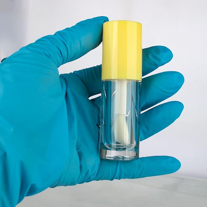 COSIDEA 14pcs Empty 6ml big doe foot wand Chunky lip gloss tubes for DIY lipgloss,Pink round lipgloss containers tubes with thick wand (Yellow)