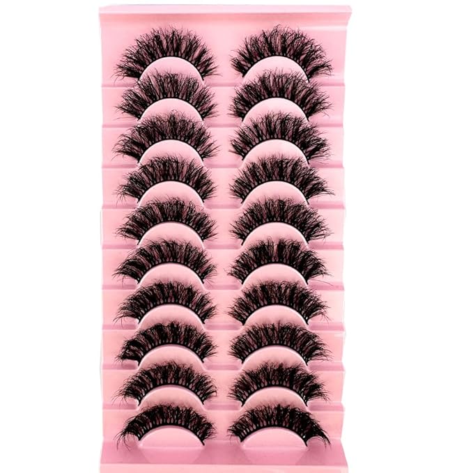 HBZGTLAD Soft Mink Eyelashes 3D Curl Winged End Eye Elongated Fake Lashes Thick Handmade Natural False Eyelash Messy Cross Lash Wholesale (WF81#)