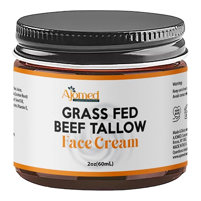 Tallow Face Moisturizer NON-GREASY Grass Fed Beef Tallow for Skin Care- Handmade Tallow face Cream-Sensitive & Dry Skin (LAVENDER VANILLA)