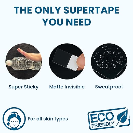 SUPERTAPE Contour CC Lace Tape for Wigs Waterproof, Double Sided Hair Tape, Lace Front Wig Tape Double Sided Ultra Strong Hold, Double Sided Hair Tape Adhesive for Hairpieces – 36 Contours