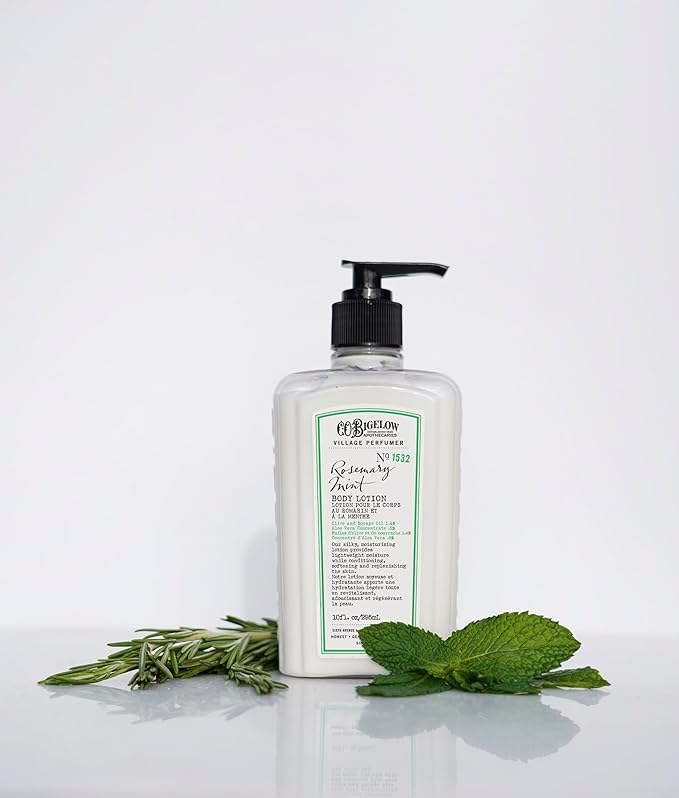 C.O. Bigelow Rosemary Mint Apothecary Duo Skin Care Gift Set, Body Wash & Body Lotion, Liquid Soap & Moisturizing Lotion, Set of 2, 10 Fl Oz