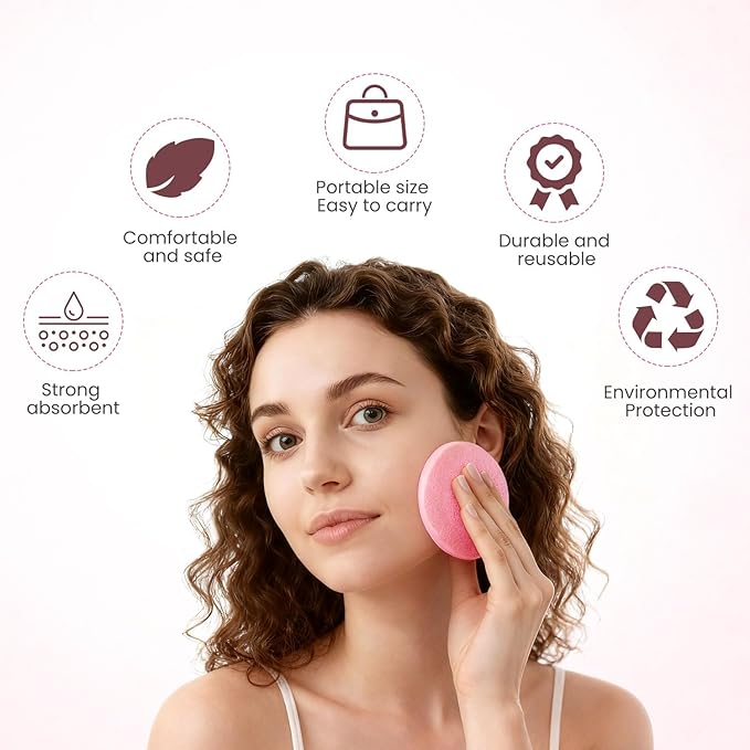 Akariyo 120 PCS-Compressed Facial Sponges,100% Natural Cellulose Face Sponge, Professional Cosmetic Spa Sponges for Daily Facial Cleansing,Exfoliating,Makeup Removal,Travel Skincare Essentials (Pink)
