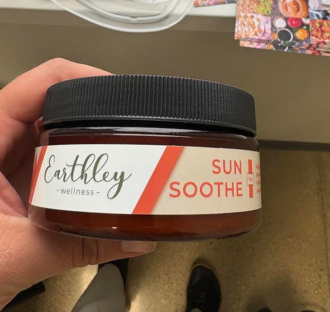 Earthley Wellness Sun Soothe, After-Sun Lotion for Burn Relief, Natural Soothing Cream with Mango Butter, Calendula, and Lavender, Safe for Kids and Adults (8oz)