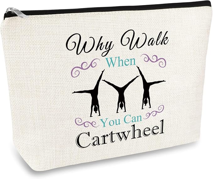 Gymnast Makeup Bag for Women - Funny Graduation Birthday Gift for Teen Girls, Gymnastics Lover Cosmetic Bag, Inspirational Travel Bag for Sister Friends
