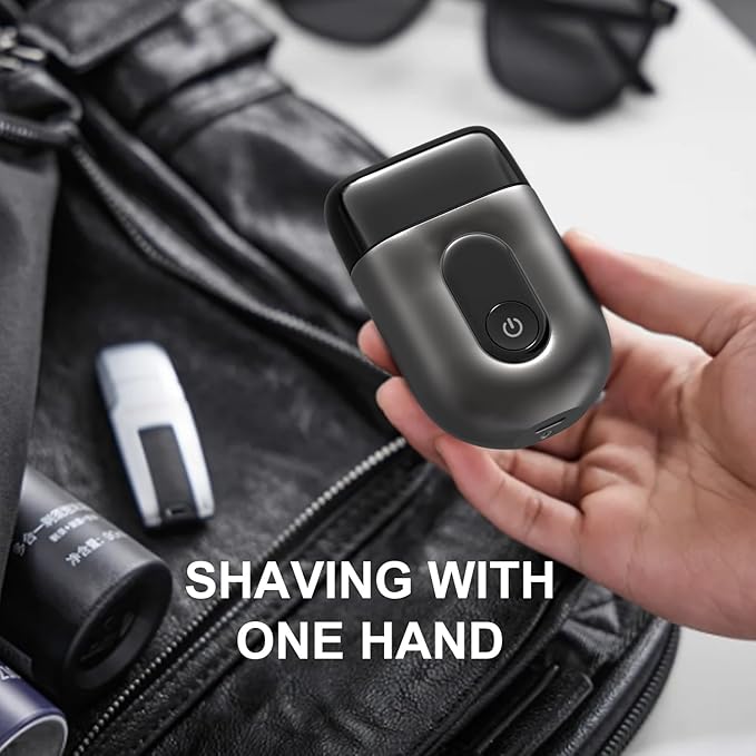Electric Foil Shavers for Men: Mini Electric Razor with Big LED Display & 3 Floating Blades - IPX7 Waterproof Wet Dry Face Razor, USB Type C (Deep Black)