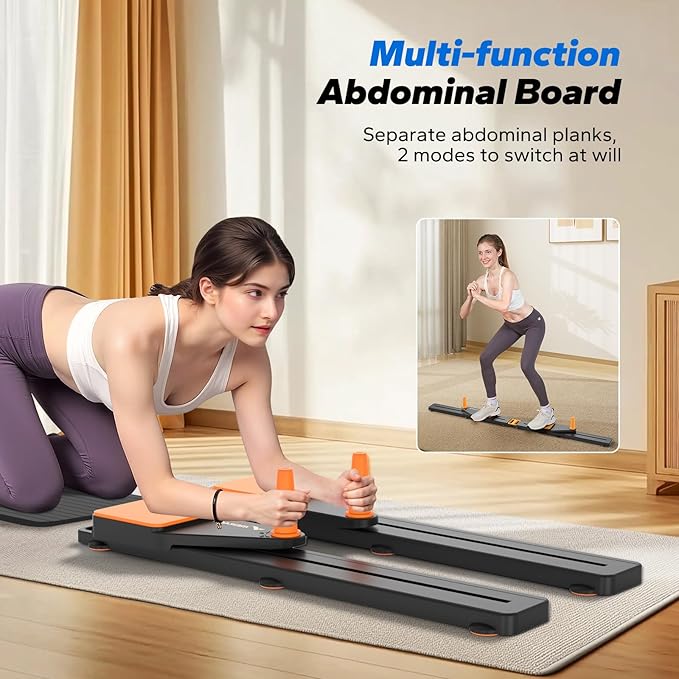 MERACH Pilates Board, Multifunctional Abdominal Plate, Detachable Ab Trainer Machine with Anti-Slip Design, Portable Pilates Reformer for Core Workouts, Home Gym Equipment for Women