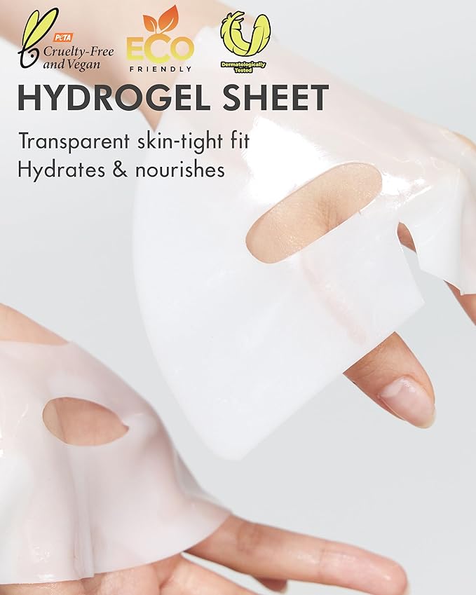 DERMAL Vitamin Hydrogel Melting Mask (4 Pack) - Korean Overnight Brightening Gel Face Mask with Vitamin Complex - Dark Spot & Dullness Care for Glassy Skin - K-Skincare Ritual